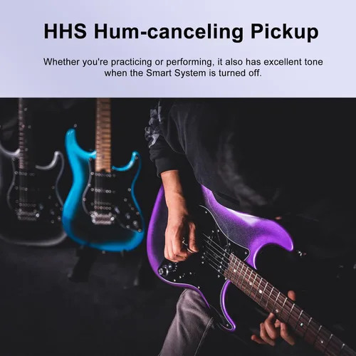Vista 2 de GTRS P800 - Guitarra eléctrica inteligente de práctica con APP, 16 simulaciones de guitarra, efectos y 12 horas de vida de batería, looper de 80