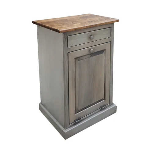 Vista 10 de Peaceful Classics Gabinete de basura – Armario escondido hecho a mano para botes de basura – Papelera decorativa para baño, papelera de oficina