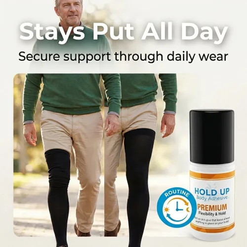 Vista 2 de Hold Up Body Adhesive Pegamento aplicador enrollable de alta calidad, pegamento para calcetines de compresión, medias, disfraces, ropa, resistente