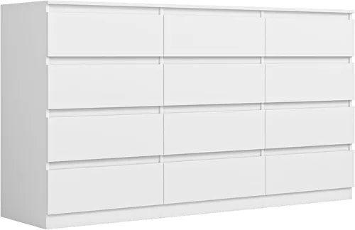 Vista 11 de Vibe & Dine Cómoda Doble de 8 Cajones, Cómoda Moderna con Almacenamiento Amplio para Closet, Dormitorio, Sala de Estar, Negro