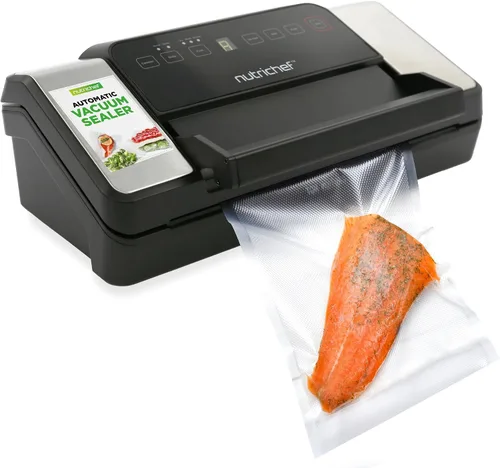 Vista 11 de NutriChef Selladora al vacío automática para alimentos con función de doble sellado, sistema eléctrico de sellado al vacío para alimentos secos
