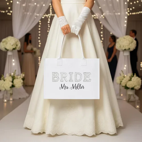 Vista 8 de VANESSA ROSELLA Bride Tote, Custom wedding gift, Personalized bridal bag
