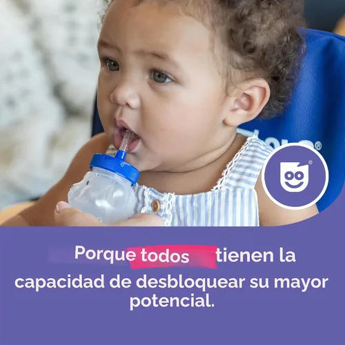 Vista 7 de TalkTools Vaso con pajita con forma de osito Miele con asa, 5oz – Entrenador de pajita suave para bebés y niños pequeños de 4+ meses – Agarre fácil