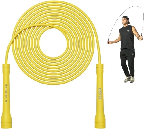 Vista 9 de Cuerda de Saltar Rápida Swissskip de Dayan Kolev, Cuerda de Saltar de PVC de 5mm, Excelente para Principiantes y Atletas Avanzados, Diseñada