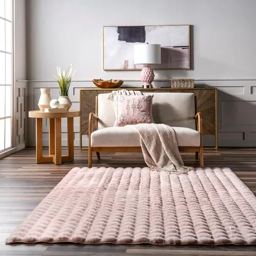 Vista 8 de nuLOOM Alfombra de Área de Felpa Acogedora de 5' x 8', Lavable a Máquina, Antideslizante, Alfombra Shag Suave y Esponjosa para Sala de Estar, Rubor