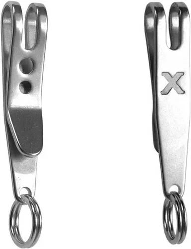Vista 2 de 20 unids Clip de suspensión Llavero de acero inoxidable Clip de bolsillo Soporte portátil EDC Quickdraw Herramienta