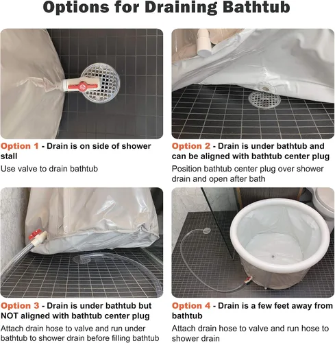 Vista 6 de Bañera Portátil (Pequeña) por Homefilos, Baño de Hielo e Inmersión Fría para Atletas, Tina de Remojo Japonesa Inflable Tamaño Adulto para Cabina