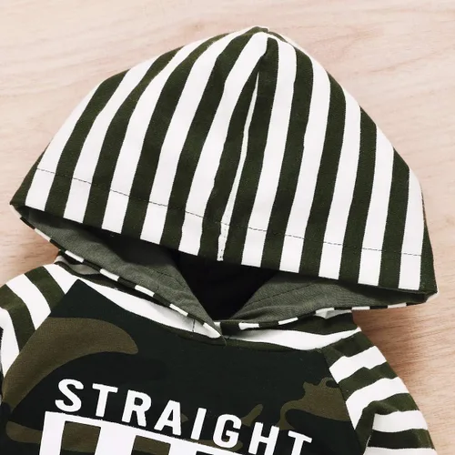 Vista 6 de Conjunto de ropa de camuflaje de manga larga para bebés recién nacidos