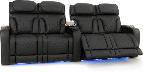 Vista 57 de Seatcraft Luminis 365 - Asiento de cine en casa (fila de 2 biplazas), color carmesí
