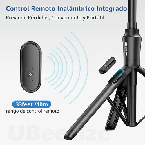 Vista 5 de UBeesize Trípode magnético para teléfono selfie de 62 pulgadas con control remoto inalámbrico, soporte extensible para teléfono celular, compatible
