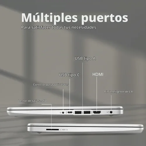 Vista 8 de HP Stream Laptop HD de 14 pulgadas, procesador Intel Celeron N4120, 4 GB de RAM, 128 GB eMMC, gráficos Intel UHD, cámara web 720p, WiFi, HDMI