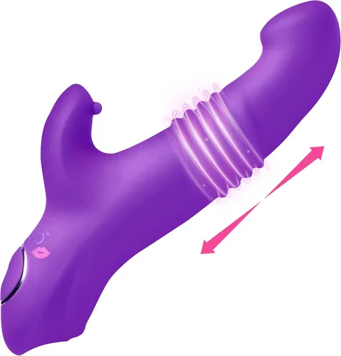 Vista 10 de Gossip Blasters - Vibrador de silicona de empuje 10X para mujeres, hombres y parejas. Vibrador de punto G para punto P, consolador curvo.