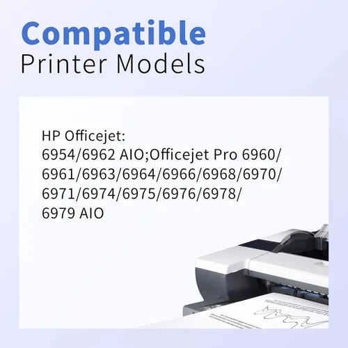 Vista 3 de myCartridge Cartucho de tinta remanufacturado de repuesto para HP 902XL para usar con Officejet Pro 6978 6968 6958 6950 6960 6970 6975