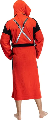 Vista 3 de INTIMO Marvel Deadpool - Bata de baño bordada de forro polar para hombre, Rojo