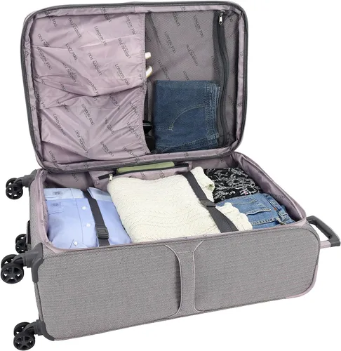 Vista 4 de London Fog Yorkshire - Spinner expandible de 24 pulgadas, color lavanda, Lavanda, Yorkshire - Spinner expandible de 24 pulgadas, color lavanda