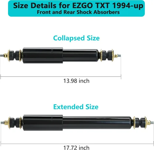 Vista 6 de 10L0L Amortiguadores delanteros y traseros para carritos de golf EZGO TXT 1994+, reemplaza OEM# 76418-G01, 70248-G01, 70324-G01, 76419-G01-2 PCS
