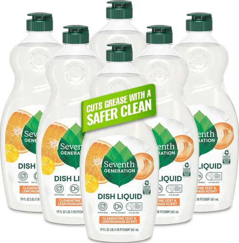 Vista 9 de Seventh Generation Jabón Líquido para Platos Ralladura de Clementina Hierba Limón Jabón Líquido Lavavajillas 19 oz
