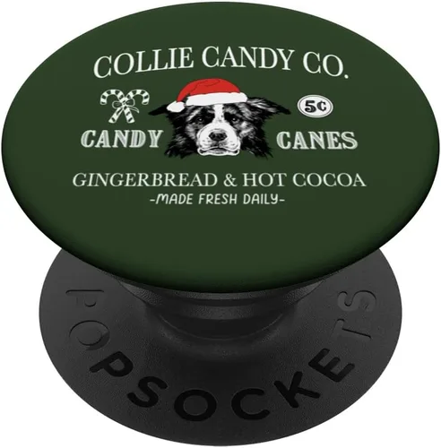 Vista 6 de Funny Santa Border Collie Mom Christmas Vintage Holiday PopSockets MagSafe PopGrip for iPhone