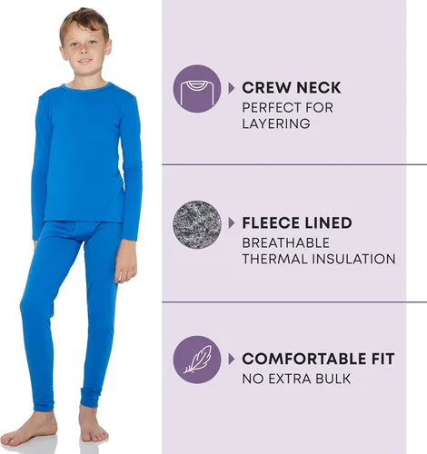 Vista 12 de Rocky Ropa interior térmica para niños, ropa interior larga para niños, capa base para clima frío/esquí