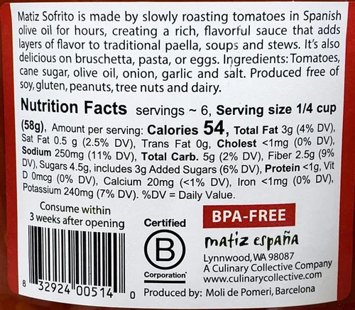 Vista 2 de Matiz Sofrito, base tradicional de paella valenciana, receta familiar, 12.3 onzas