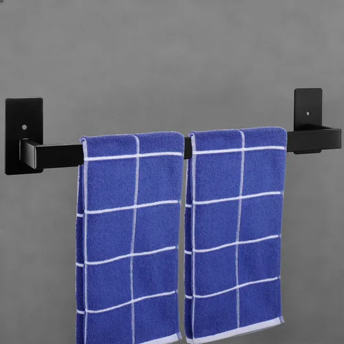 Vista 13 de Barra de Toalla de Baño Autoadhesiva, Toallero sin Perforación Fácil de Instalar, Soporte de Toalla de Mano Hecho de Acero Inoxidable Premium