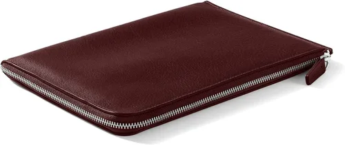 Vista 2 de Leatherology Cartera de viaje con cremallera delgada burdeos