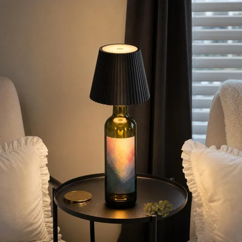 Vista 2 de WILIT Pantallas Inalámbricas para Luces de Botellas de Licor, Lámpara de Mesa Inalámbrica de 3 Niveles de Brillo, Decoración de Mesa para Sala
