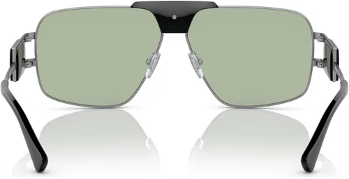 Vista 3 de Versace Gafas de sol Hombre Montura Gunmetal, Lentes Verdes, 63MM