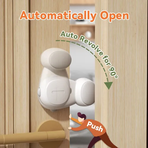 Vista 5 de SAFELON 4 topes automáticos de seguridad para bebés, protectores automáticos para dedos de puerta para niños, tope automático de puerta