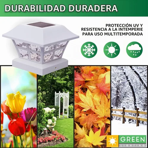 Vista 5 de GreenLighting Evolve - Luces solares blancas para postes – Tapas de poste de 4 x 4 y luces de poste para exteriores – Luces solares impermeables