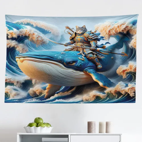 Vista 171 de Ambesonne Tapiz Trippy, vista panorámica de la cascada con bosques de ensueño y mandala oriental psicodélico, decoración de tela para colgar