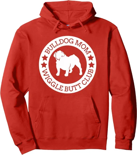 Vista 12 de Bulldog Inglés Mom Wiggle Butt Club Camiseta para mujer Sudadera con capucha Gris asfalto