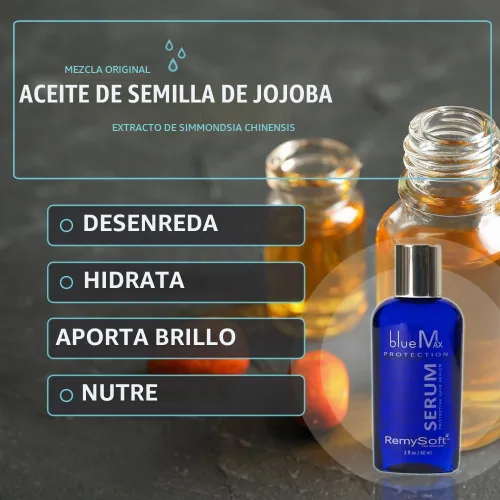 Vista 7 de RemySoft BlueMax - Suero protector de silicona, seguro para extensiones de cabello, tejidos y pelucas, suero de fórmula de salón de 2 onzas