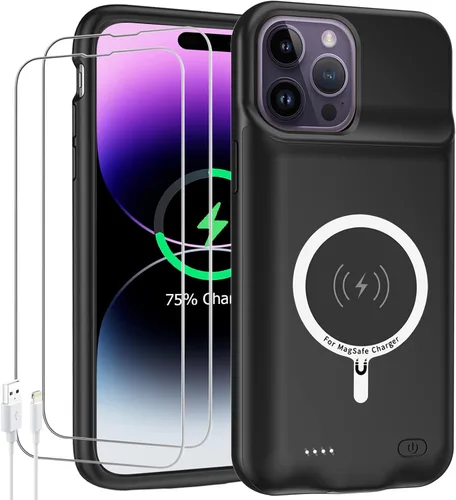 Vista 16 de Funda de batería para iPhone X/XS, 10000 mAh de alta capacidad, recargable, portátil, extendida, carga inalámbrica, compatible con iPhone X/XS/10