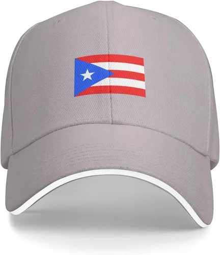 Vista 2 de Gorra de béisbol con diseño de bandera de Puerto Rico para hombres y mujeres, sombrero casual de lengua de pato casquette