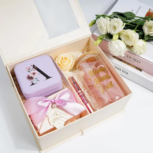 Vista 3 de AYGXU Regalos de Navidad para mujeres, joyero esencial de viaje, cajas de joyería personalizadas para mujeres y niñas, regalos de viaje