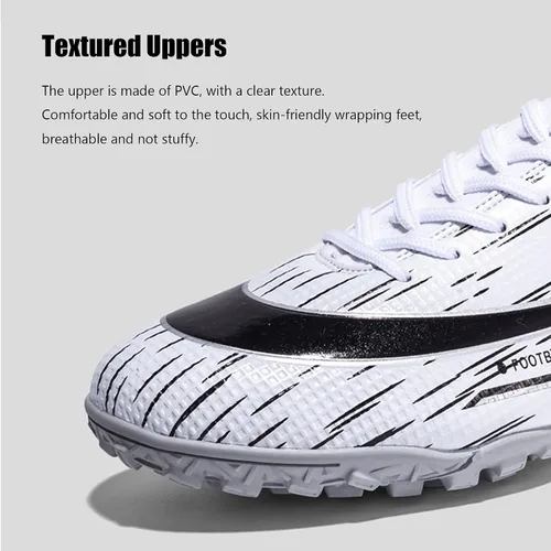 Vista 3 de Zapatos de fútbol para hombre, tacos de fútbol para interiores, con cordones, antideslizantes, botas de césped