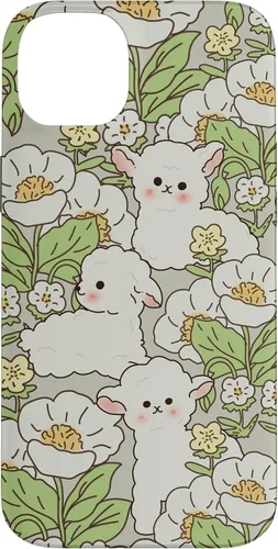 Vista 15 de Funda para iPhone 16 con diseño de oveja, cordero, margarita, granjero