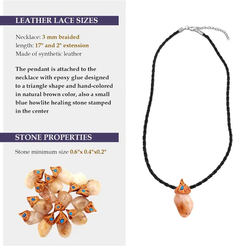 Vista 2 de SMOKY QUARTZ Pendant Chakra Necklace with Genuine Healing Crystal Stone, Crystals Jewelry for Women and Men, Girls, Boys, Handmade with Love