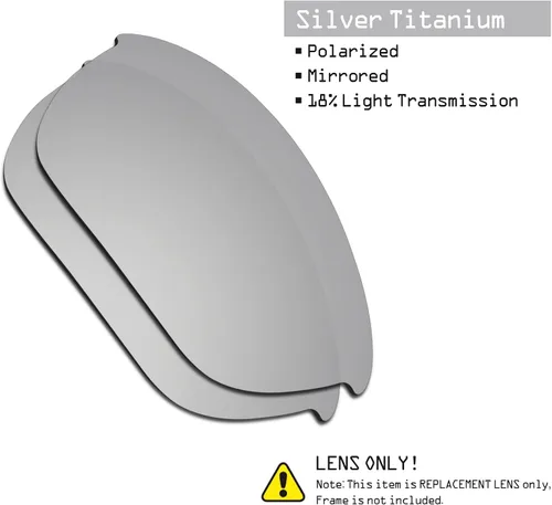 Vista 2 de SmartVLT Lentes de repuesto de titanio plateado para gafas de sol Oakley Half Jacket 2.0 OO9144 para hombre