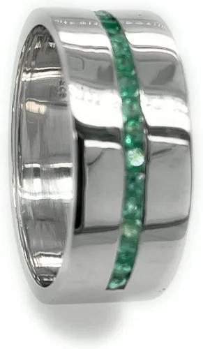 Vista 6 de Anillo de plata de ley 925 con esmeralda natural para hombre, talla 6, 7, 8, 9, 10, 11, 12, 13