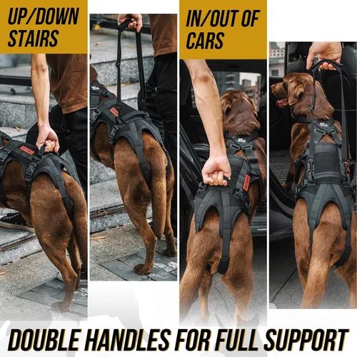 Vista 5 de OneTigris Arnés de soporte para perros para patas traseras, arnés de elevación para perros grandes, patas traseras, soporte de cadera para perros