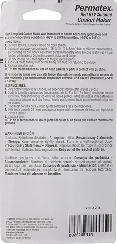 Vista 2 de Permatex 81160 Junta de silicona RTV roja de alta temperatura, 3 oz