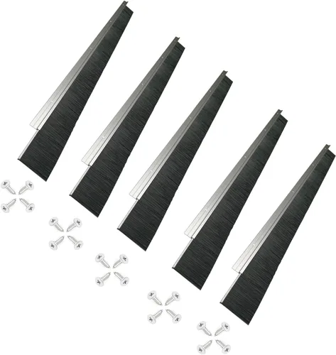 Vista 13 de 1 Juego x 39.37 Pulgadas Cepillo de Puerta de Cabello Neto de 2.5 Pulgadas de Ancho, Sello de Barrido de Rodillo para Garaje, Cepillo de Puerta