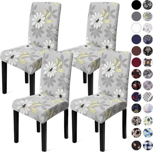 Vista 48 de Sufdari Juego de 2 fundas para sillas de comedor, fundas para sillas de cocina, fundas para sillas Parsons, protectores de sillas de elastano
