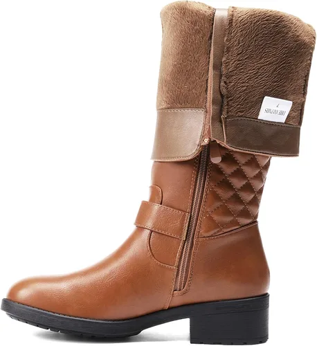Vista 3 de DREAM PAIRS Women's Knee High Boots, Utah Low Stacked Heel Knee High Riding Boots