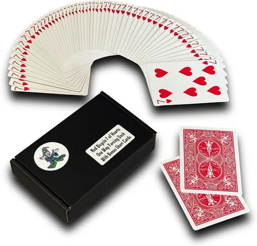 Vista 9 de Ted's Sterling Magic Kit de truco de bicicleta unidireccional con 52 cartas idénticas, corazones de espalda roja (Ace)