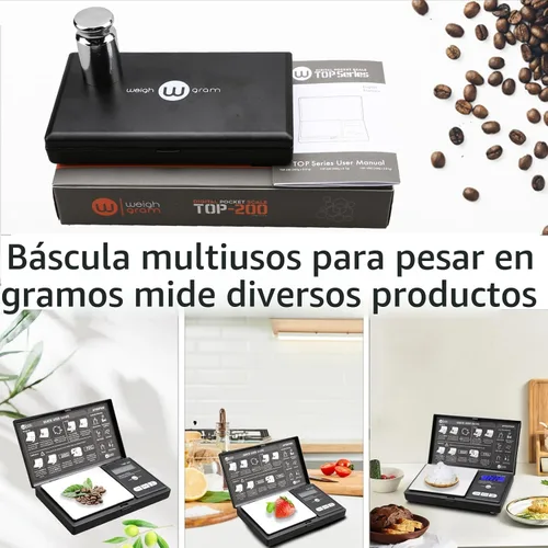 Vista 5 de Weigh Gram 200g Báscula Digital de Bolsillo de Gramos 0.01g de Precisión, Mini Báscula Digital de Gramos 200g x 0.01g, Pequeña Báscula de Alimentos