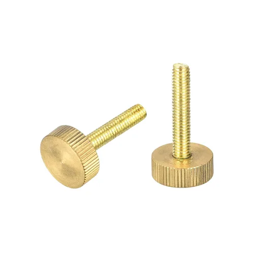 Vista 20 de uxcell Tornillos moleteados para pulgar, pernos planos de latón M3x4mm, sujetadores para PC, electrónicos, mecánicos, 2