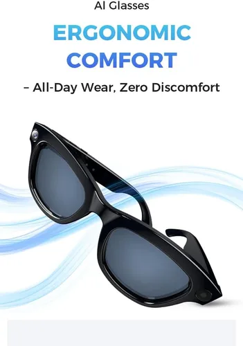 Vista 2 de Lentes de cámara inteligente para fotos, audio y videos, grabación HD de 8 MP, batería 7H, gafas de cámara AI ligeras para hombres y mujeres